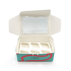 Paquet personnalisé clair Long Muffin Bakery Sshop Valentine <span class=keywords><strong>Mini</strong></span> 4 6 8 12 pièces capacité boîtes à cupcakes avec support - Product Image 5