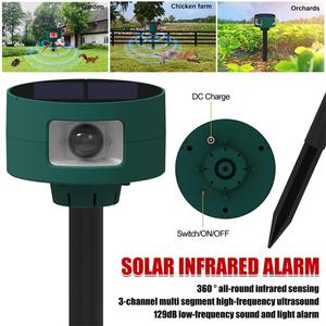Waterproof Ip65 Ultrasonic Animal Repeller <b>Motion</b> <b>Sensor</b> <b>Light</b> Outdoor Solar Powered <b>LED</b> Bird Wild Animal Repeller - Product Image 2