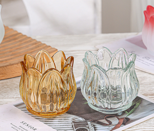 ขวดเทียนเปล่ารูปทรงดอกบัวแบบกำหนดเอง ขนาดเล็ก ขวดฝ้าสำหรับใส่เทียนแต่งงาน สำหรับคริสต์มาส วันวาเลนไทน์ และวันอีสเตอร์ - Product Image 6