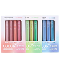 Lot de 4 surligneurs Macaron Pastel pour le soin des yeux, doux, sans bavure, pointe biseautée, fluorescent, esthétique, pour journal et étudiants