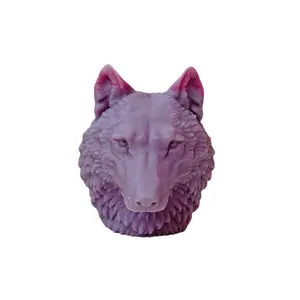 2024 Best-seller grande taille animal 3D tête de loup bougie savon moule en silicone