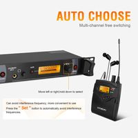 Système de monitoring intra-auriculaire sans fil UHF EM2, double canal, 1 émetteur, 2 récepteurs, IEM pour musiciens de scène, groupes, studio