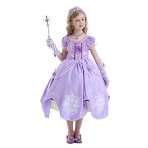 Disfraz <span class=keywords><strong>de</strong></span> <span class=keywords><strong>Princesa</strong></span> Sofía para Fiesta <span class=keywords><strong>de</strong></span> Halloween, Vestido <span class=keywords><strong>de</strong></span> Tul Floral con Mangas Abullonadas, Nuevo Producto DISP-005 - Product Image 4