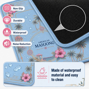 Luxury Coastal Palm Tree Mahjong Table Mat Noise Reduction Neoprene Game Play Mat with Travel Bag for Gifts - Product Image 6