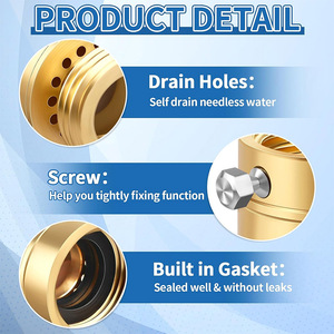 3/4 inch GHT-draad, loodvrij messing <span class=keywords><strong>anti</strong></span>-sifon klep, zelfdrainerende terugslagklep adapter voor buitenkraan - Product Image 3
