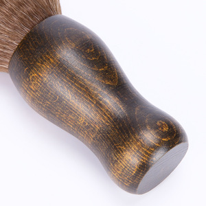 Mango de madera Nylon pelo peluquero limpieza cuello plumero cepillo Etiqueta Privada - Product Image 4
