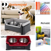 Gamelle pour animaux de compagnie tendance et écologique en acier inoxydable et plastique, antidérapante, anti-déversement et anti-gaspillage, vente en gros