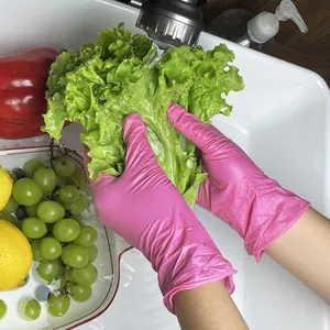 Gants jetables en nitrile rose, 50/100 pièces, pour le nettoyage de la cuisine, adaptés aux outils de manucure, de coiffure, de tatouage et de préparation alimentaire - Product Image 4
