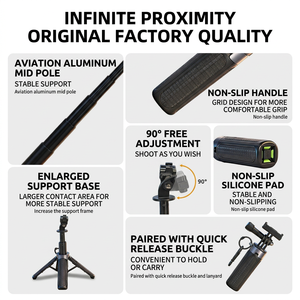 Perche télescopique en aluminium pour caméra sportive, trépied à 5 sections pour selfie, poignée antidérapante universelle et boucle de fixation rapide - Product Image 5