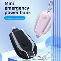 Batterie externe d'urgence portable compacte personnalisée avec porte-clés, chargeur d'urgence Type C, alimentation de secours