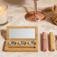 Emballage écologique en bois pour produits cosmétiques en bambou, 1 pièce, étui pour maquillage, ombre à paupières, emballage cosmétique, santé