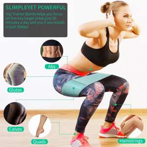 Logotipo personalizado de fábrica Conjunto de bandas de resistencia de tela desnuda Bandas de entrenamiento gruesas Ejercicio físico Bandas de botín de cadera - Product Image 4