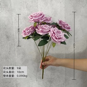 9 Head Diamond Rose Artificial Bouquet <b>Silk</b> <b>Flower</b> High Simulation Wedding Decoration Home Decor ZSMG-003 - Product Image 4