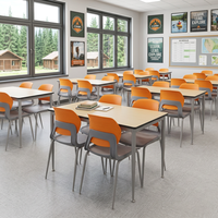 Nouvelle conception de mobilier scolaire de qualité commerciale, bureau d'étude moderne pour étudiants et ensemble chaise et bureau pour salle de classe