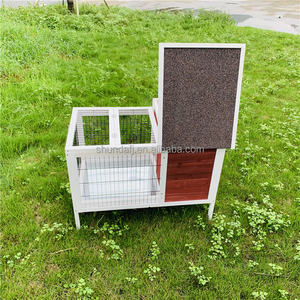 SHUNDA SDR011 Maison pour animaux de compagnie en bois écologique avec motif imprimé pour utilisation en intérieur/extérieur Cage et enclos pour lapins pour petits animaux - Product Image 5