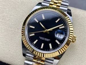 Super Quality Mechanical Luxury <b>Watch</b> Waterproof 41mm Two Tone Gold 904L Steel 3235 Movement 126-334 Black Jubilee Strap - Product Image 3