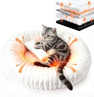 Coussin auto-chauffant pour chat et chien, forme tarte aux œufs, lavable et portable, confort hivernal, avec base antidérapante