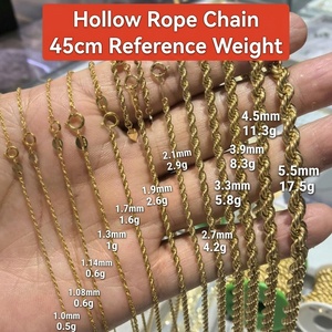 สร้อยคอเชือกทองคำแท้ 18K ยี่ห้อ Xinfly รุ่น AU750 ขนาด 1.9 มม.-6.0 มม. ปรับขนาดได้ สลักโลโก้ได้ สไตล์อิตาลี ขัดเงาอย่างดี สำหรับผู้ชายและผู้หญิง - Product Image 1