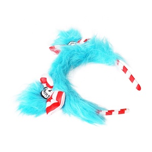 SOLPOP <span class=keywords><strong>Seuss</strong></span> Cartoon Thing 1 Accessoires de cosplay : Bandeau bleu duveteux avec nœud rouge, accessoire de costume - Product Image 2