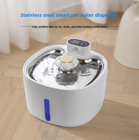 Fontaine à eau sans fil 2,6 L écologique pour chats et chiens, avec plateau automatique en acier inoxydable, capteur de mouvement, gamelle silencieuse pour animaux de compagnie