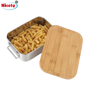 Tùy Chỉnh 304 Thép Không Gỉ Nắp Tre Bento Hộp Ăn Trưa Tái Sử Dụng Heatable <span class=keywords><strong>Container</strong></span> Thực Phẩm Với Độ Tươi Bảo Quản Cho Trẻ Em - Product Image 1