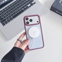 Étui de téléphone magnétique transparent de luxe, fin et résistant aux chocs, en TPU + acrylique, avec anneau magnétique en relief