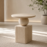 Table basse en travertin beige naturel en gros pour les importateurs de meubles