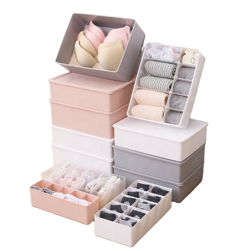 Фабричная дешевая цена регулируемая пластиковая коробка для хранения ящиков Органайзер бюстгальтер носок Нижнее белье коробка для хранения