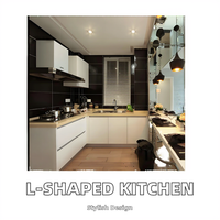 Meubles de cuisine en bois massif de chêne en forme de L, design moderne minimaliste, fabrication sur mesure Alvin, design complet, écologique, résistant à l'eau