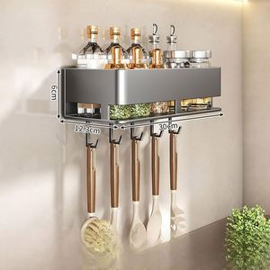Metal Cosmetic Organizer Wall Mount Space Saver Storage <b>Rack</b> for <b>Kitchen</b> and Bathroom Modern Multifunctional - Product Image 6