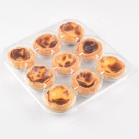 Boîte d'emballage écologique jetable en PET transparent pour 2/4/6/9 tartelettes, gâteaux, pains et pâtisseries