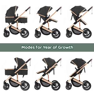 Poussette bébé 3-<span class=keywords><strong>en</strong></span>-<span class=keywords><strong>1</strong></span> avec modes de glissement réversibles, cadre <span class=keywords><strong>en</strong></span> alliage d'aluminium, pliage <span class=keywords><strong>en</strong></span> un clic, ensemble poussette bébé 3-<span class=keywords><strong>en</strong></span>-<span class=keywords><strong>1</strong></span> - Product Image 3