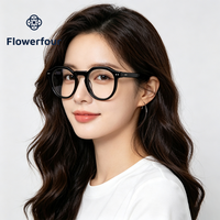Flowerfour FFM3021 Lunettes en acétate faites à la main pour adultes, monture optique à bordure complète, lunettes pour hommes et femmes, montures tendance