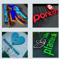 Panneaux publicitaires pour devantures de magasins, panneaux publicitaires extérieurs en acrylique imperméables, lettres LED 3D, enseignes publicitaires pour restaurants