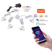 Kit de projecteurs connectés Smart Tuya AR111, contrôle par application, base G53, RGB, changement de couleur, dimmable, downlight COB pour cuisine, hôtel