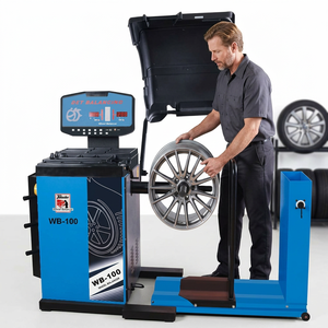 TAYO INDUSTRIES Bleeder WB-100 Équilibreuse de roues semi-automatique bleue, équipement de qualité industrielle - Product Image 1