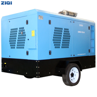 Compresseur d'air portable à vis, refroidi par air, à deux roues, avec moteur efficace, 425 CFM, 10 kW, 8 bars, pour plateforme de forage
