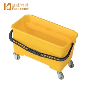 Fast-czech AF08402 Hight quality 24L plastic utility bucket cleaning tools cleaning bucket cart with wheel