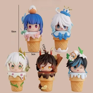 9CM 5 unids/set Genshin juego Raiden <span class=keywords><strong>Shogun</strong></span> <span class=keywords><strong>Yae</strong></span> Miko Nahida Faruzan Zhongli periférico Q versión helado figura regalo de escritorio - Product Image 6