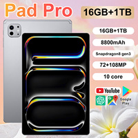 Tablet Android 14.0 11-inci 1Pad Pro Laris Manis, Prosesor Octa Core MTK, Kamera Depan 4GB, Cocok untuk Pembelajaran dan Bisnis