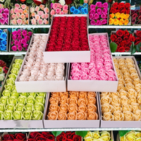 Bouquet de roses artificielles DIY à trois couches, avec base en forme de goutte d'eau et plateau floral, pour la Saint-Valentin