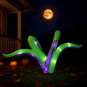 Tentáculos de pulpo inflables de Halloween con luces LED, decoraciones para exteriores, jardín, fiestas y escaparates. - Product Image 2