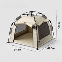 Tente de camping d'été pour animaux de compagnie, portable, pliable rapidement et automatiquement, tipi pour chats d'intérieur et petits chiens avec clôture ventilée