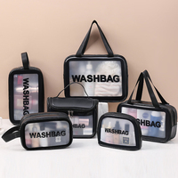 Sacs cosmétiques transparents en PVC clair, étuis imperméables pour organiser le maquillage, pochette de rangement avec poignée, légers, vente en gros pour les voyages