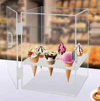 Support de cornet de crème glacée en acrylique transparent écologique à 9 trous personnalisé présentoirs pré-assemblés élégants pour l'affichage de cône