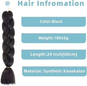 Extensiones de Cabello Sintético Jumbo African Box Braids Yaki, 5 Piezas, 24 Pulgadas, Doble Trama a Máquina, Crochet Moderno - Product Image 6