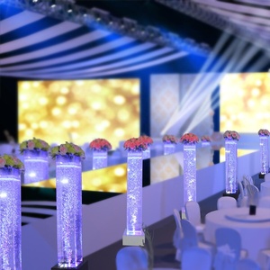 Decoraciones de pasillo de boda romántica Led que cambia de color fuente de agua de baile burbuja <span class=keywords><strong>flores</strong></span> columna lámpara decoración de luz - Product Image 6
