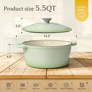 5QT cucina sana e sicura rivestita smaltata antiaderente con copertura smaltata in ghisa pentole da forno olandesi - Product Image 5