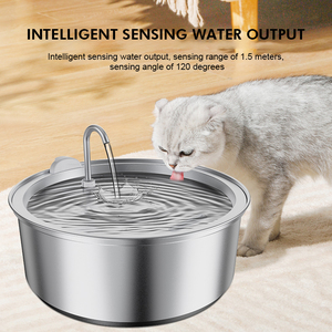 3L Automatic Cat Water Fountain Dispenser Level Window Eco-Friendly Stainless Steel <strong>Pet</strong> Water Fountain Collapsible Dog Water - Product Image 6