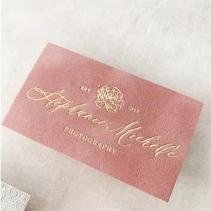 Tùy Chỉnh Dập Nổi <span class=keywords><strong>Letterpress</strong></span> Vàng Nghệ Thuật Giấy Cảm Ơn Bạn Thẻ Kinh Doanh In Ấn Thiệp Chúc Mừng Nhung Vàng Dập Thẻ Kinh Doanh - Product Image 4